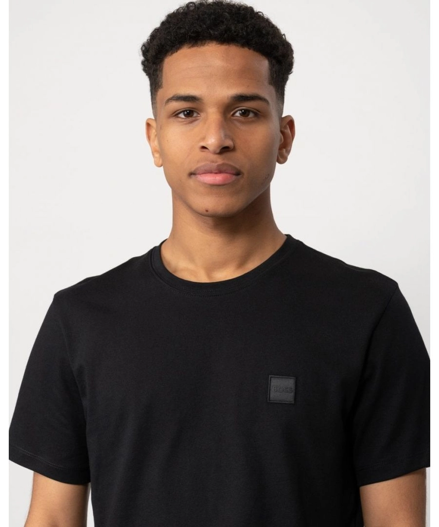 Hugo Boss Tales Mens Cotton-Jersey T-shirt With Logo Patch NOS - Black - Size 6XL
